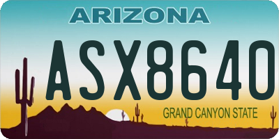 AZ license plate ASX8640