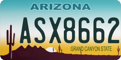 AZ license plate ASX8662