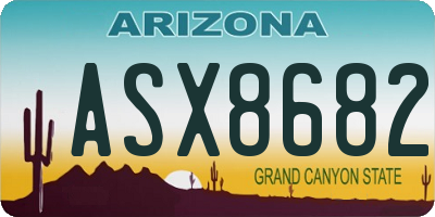 AZ license plate ASX8682