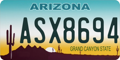 AZ license plate ASX8694