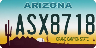 AZ license plate ASX8718