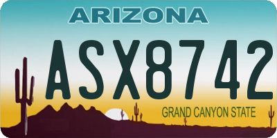 AZ license plate ASX8742