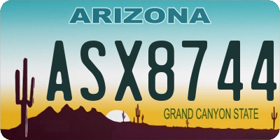 AZ license plate ASX8744