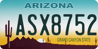 AZ license plate ASX8752