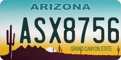 AZ license plate ASX8756
