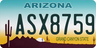 AZ license plate ASX8759