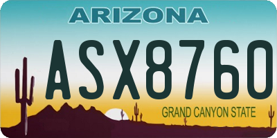 AZ license plate ASX8760