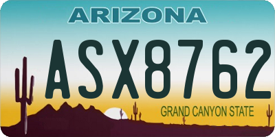 AZ license plate ASX8762