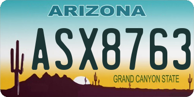 AZ license plate ASX8763