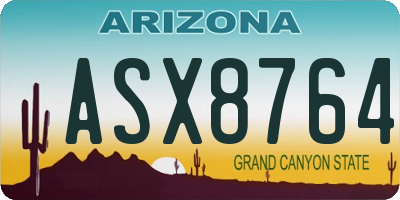 AZ license plate ASX8764