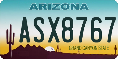 AZ license plate ASX8767