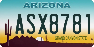 AZ license plate ASX8781