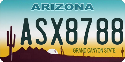 AZ license plate ASX8788