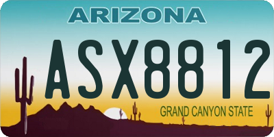 AZ license plate ASX8812