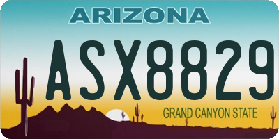 AZ license plate ASX8829