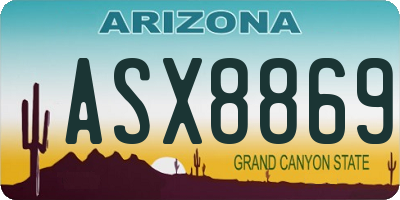 AZ license plate ASX8869