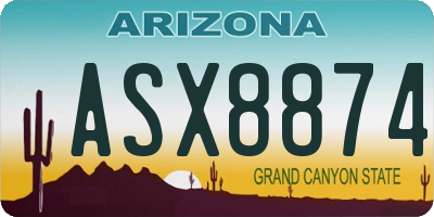 AZ license plate ASX8874