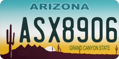 AZ license plate ASX8906