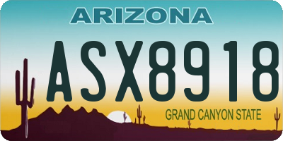 AZ license plate ASX8918