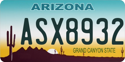 AZ license plate ASX8932