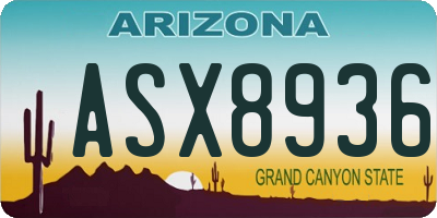 AZ license plate ASX8936