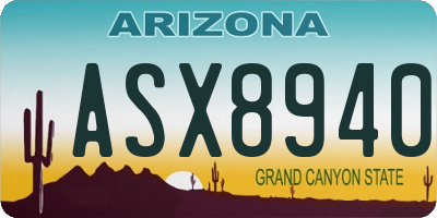 AZ license plate ASX8940