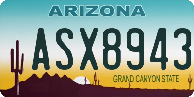 AZ license plate ASX8943