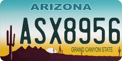 AZ license plate ASX8956