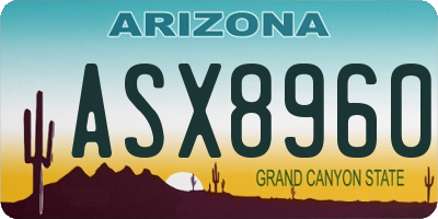 AZ license plate ASX8960