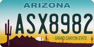 AZ license plate ASX8982