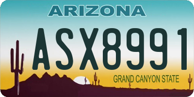 AZ license plate ASX8991