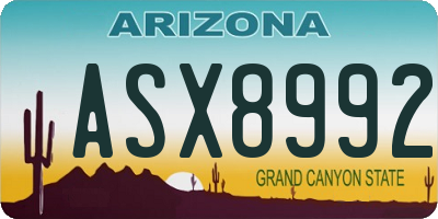 AZ license plate ASX8992