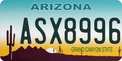 AZ license plate ASX8996