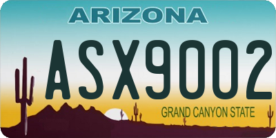AZ license plate ASX9002