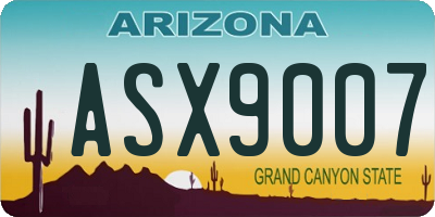 AZ license plate ASX9007
