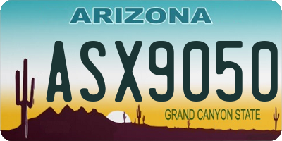AZ license plate ASX9050