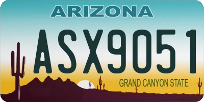 AZ license plate ASX9051