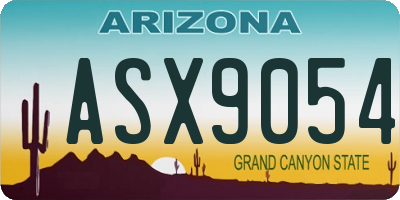 AZ license plate ASX9054