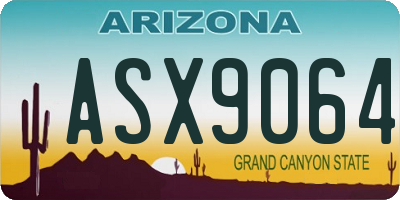 AZ license plate ASX9064