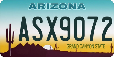 AZ license plate ASX9072