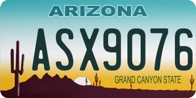 AZ license plate ASX9076