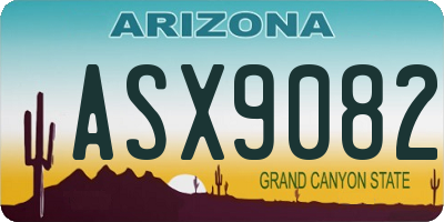 AZ license plate ASX9082