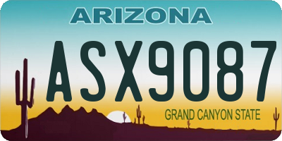 AZ license plate ASX9087