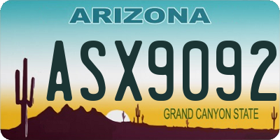 AZ license plate ASX9092