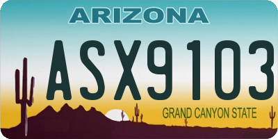 AZ license plate ASX9103