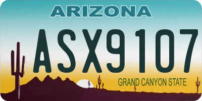 AZ license plate ASX9107