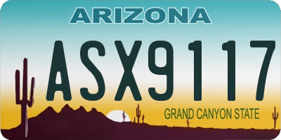 AZ license plate ASX9117
