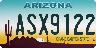 AZ license plate ASX9122