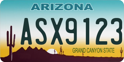 AZ license plate ASX9123