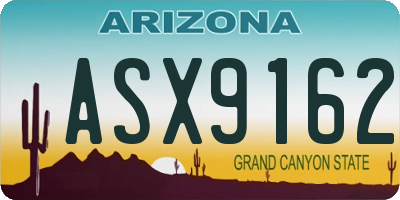 AZ license plate ASX9162
